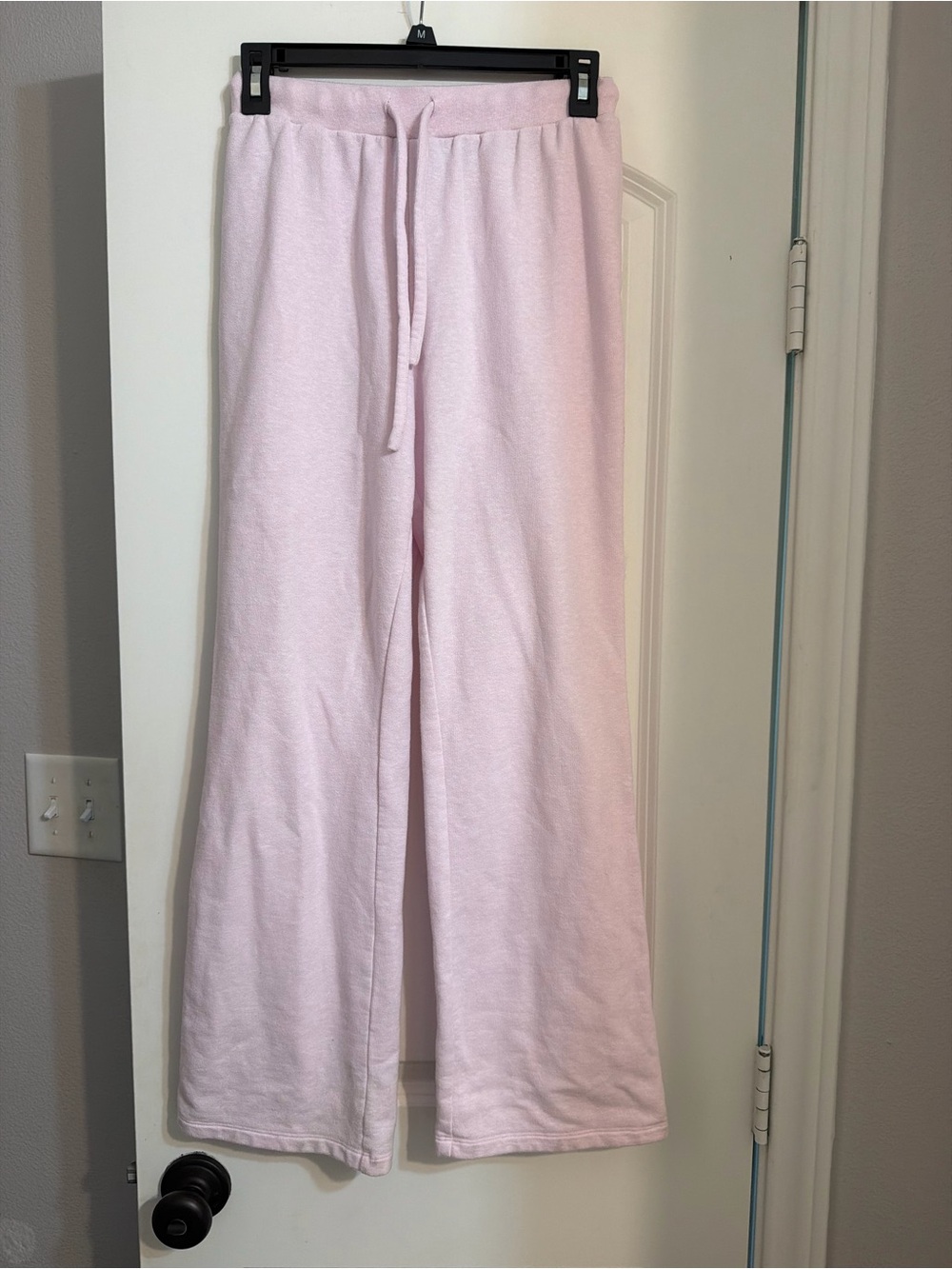 Hill House Light Pink Flared Teddy Sweatpants Barbiecore Lounge Leisure